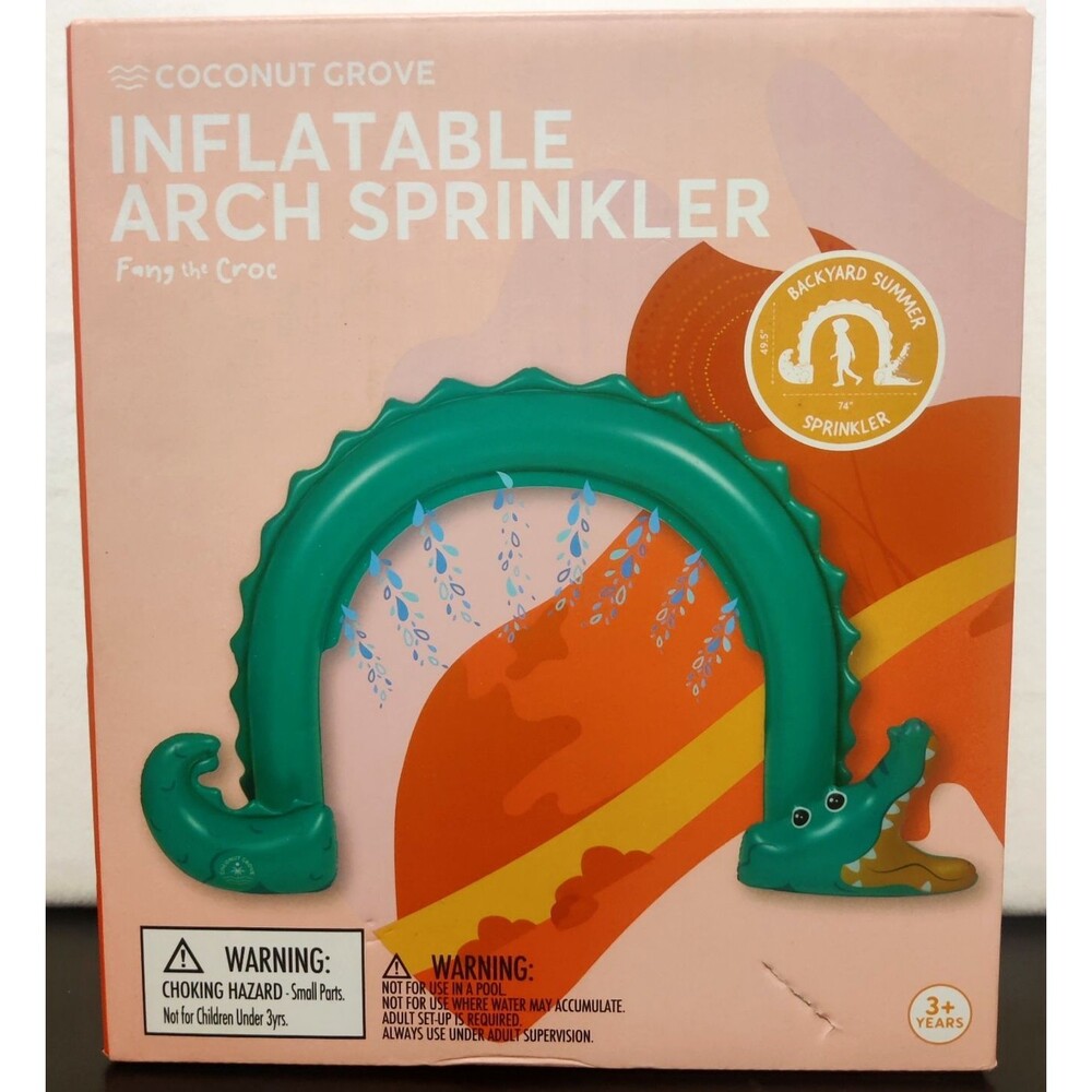 Kids INFLATABLE ARCH SPRINKLER  Crocodile 4FT Tall Summer Fun Play Sprinkler NEW
